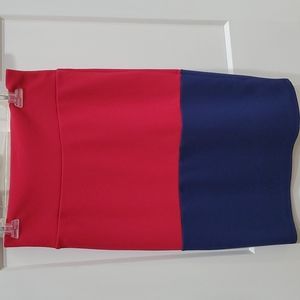 EUC small Navy and Red Color block Cassie pencil skirt